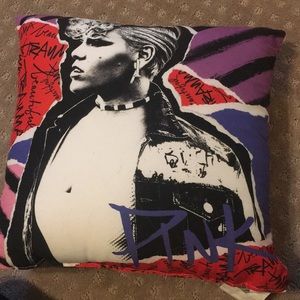 Pink throw pillow